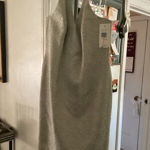 Beautiful ice blue brocade halter dress